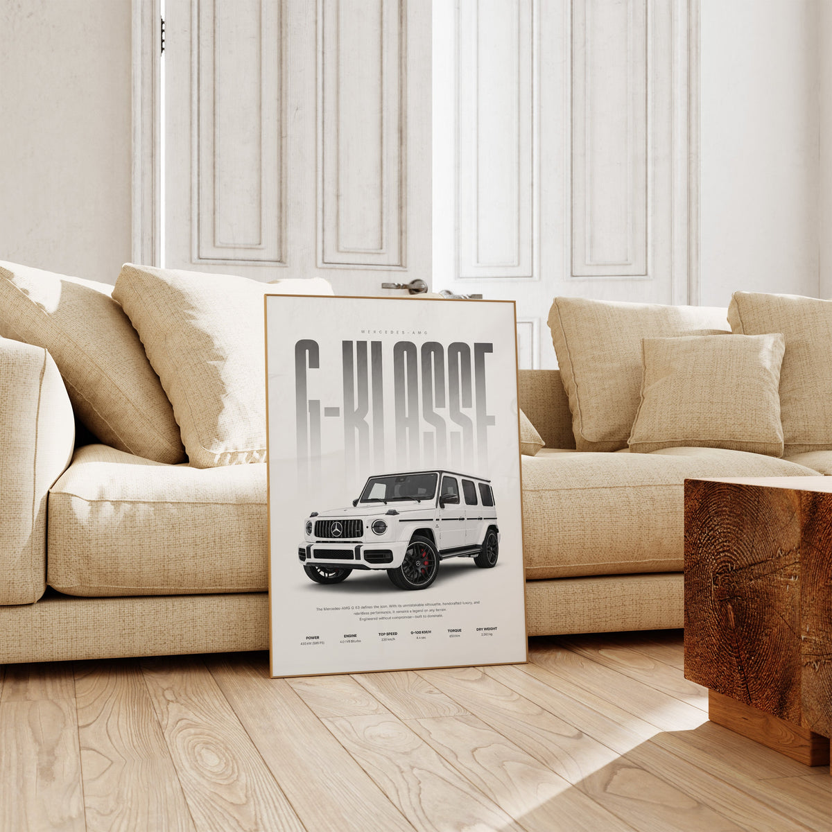 Geländewagen Poster Weiß · Geschenkidee · Luxus SUV Wandbild · Deko Print ohne Rahmen